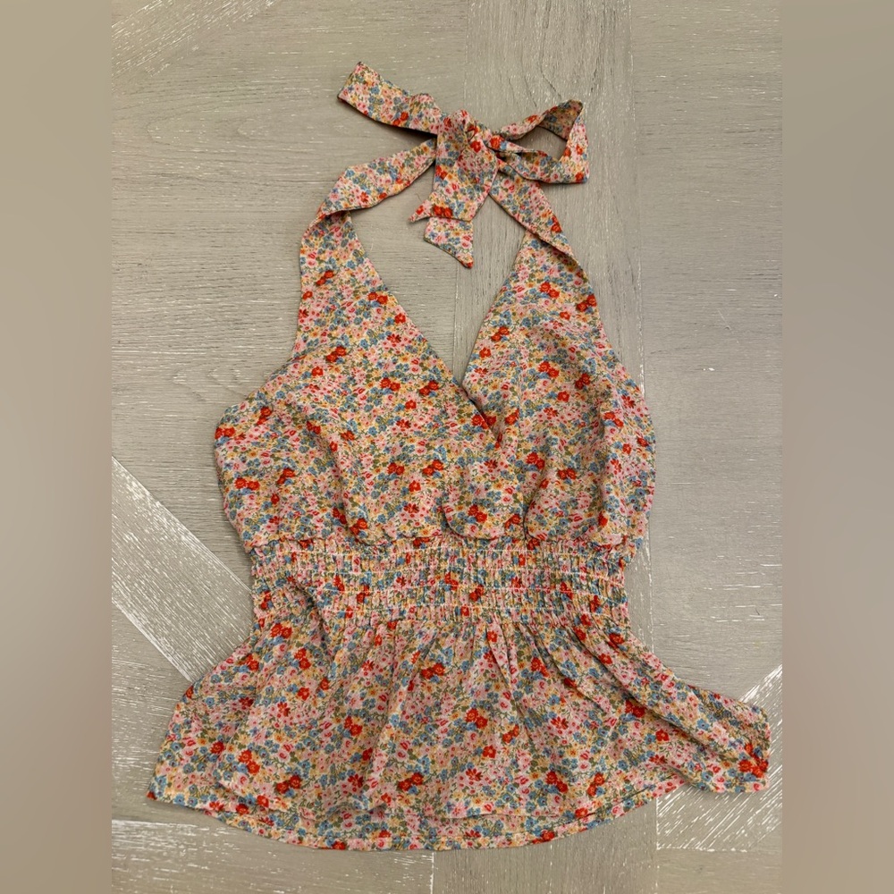 Monteau Floral Halter Tank Top - Multicolor